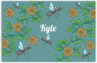 Thumbnail for Personalized Bugs Placemat X - Teal Background - Mosquito -  View