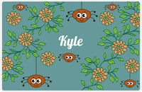 Thumbnail for Personalized Bugs Placemat X - Teal Background - Spider -  View