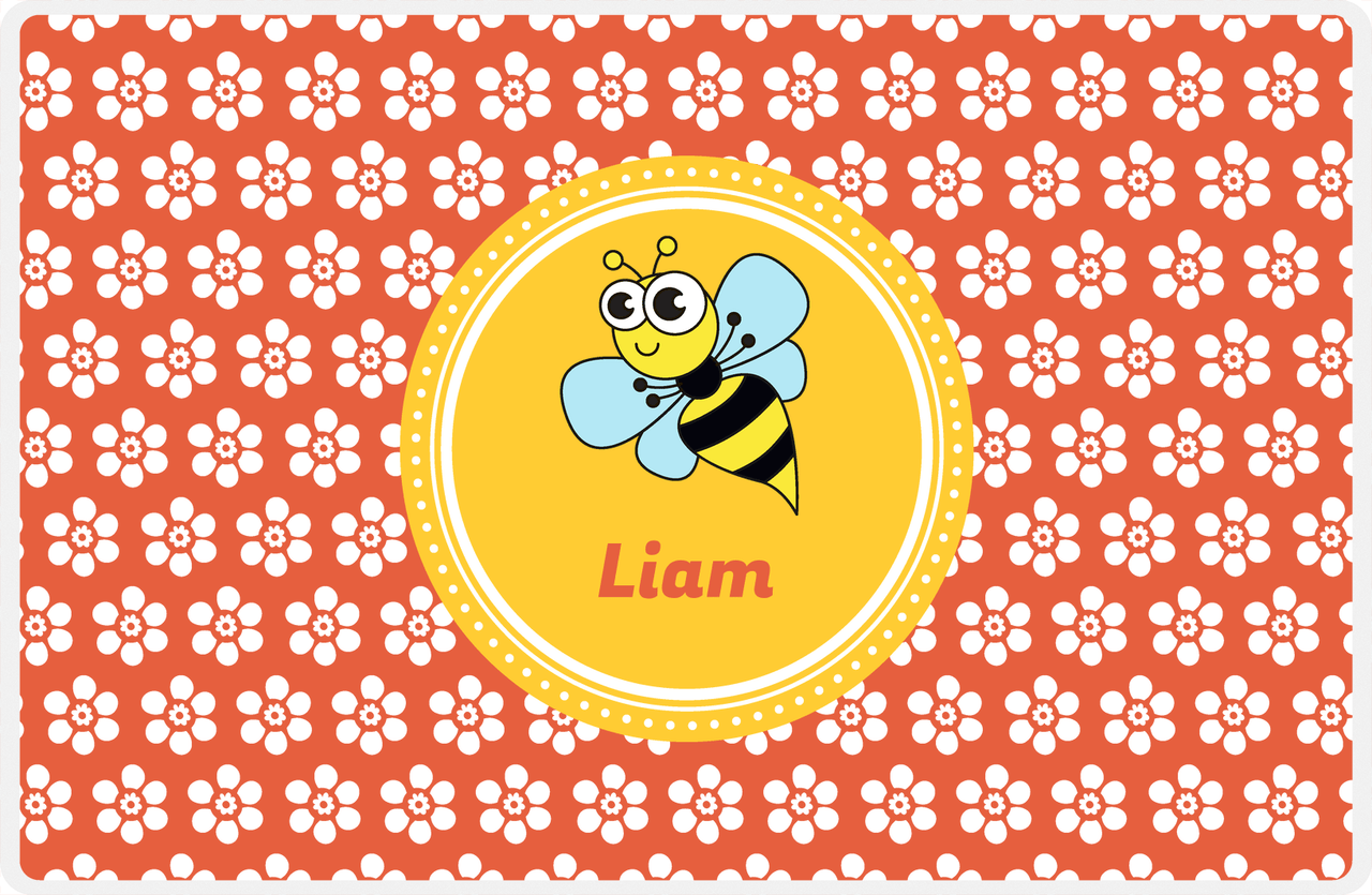 Personalized Bugs Placemat XI - Orange Background - Hornet -  View
