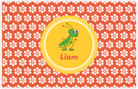 Thumbnail for Personalized Bugs Placemat XI - Orange Background - Grasshopper -  View