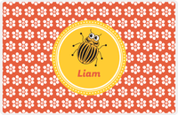 Thumbnail for Personalized Bugs Placemat XI - Orange Background - Beetle -  View