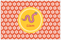 Thumbnail for Personalized Bugs Placemat XI - Orange Background - Worm -  View