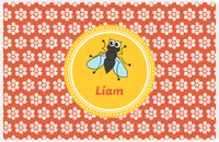 Thumbnail for Personalized Bugs Placemat XI - Orange Background - Fly -  View