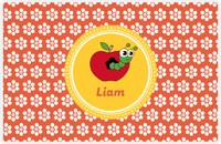 Thumbnail for Personalized Bugs Placemat XI - Orange Background - Apple Worm -  View