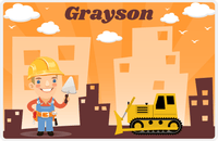 Thumbnail for Personalized Builder Tools Placemat II - City Bulldozer - Blond Boy -  View