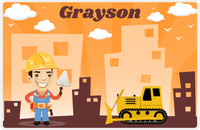 Thumbnail for Personalized Builder Tools Placemat II - City Bulldozer - Asian Boy -  View