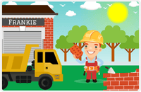 Thumbnail for Personalized Builder Tools Placemat V - Brick Builder - Redhead Boy -  View