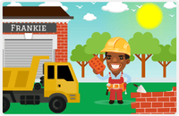 Thumbnail for Personalized Builder Tools Placemat V - Brick Builder - Black Boy II -  View
