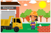 Thumbnail for Personalized Builder Tools Placemat VI - Brick Builder - Black Girl I -  View