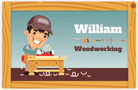 Thumbnail for Personalized Builder Tools Placemat VII - Woodworking - Black Hair Boy -  View