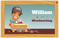 Thumbnail for Personalized Builder Tools Placemat VII - Woodworking - Black Boy I -  View