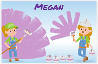 Thumbnail for Personalized Builder Tools Placemat XI - Painting Day - Blonde Girl -  View