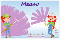 Thumbnail for Personalized Builder Tools Placemat XI - Painting Day - Redhead Girl -  View