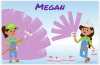 Thumbnail for Personalized Builder Tools Placemat XI - Painting Day - Black Girl I -  View