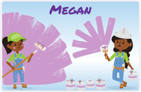 Thumbnail for Personalized Builder Tools Placemat XI - Painting Day - Black Girl II -  View