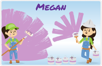 Thumbnail for Personalized Builder Tools Placemat XI - Painting Day - Asian Girl -  View
