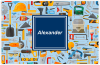 Thumbnail for Personalized Builder Tools Placemat XIII - Tool Pattern - Square Nameplate -  View