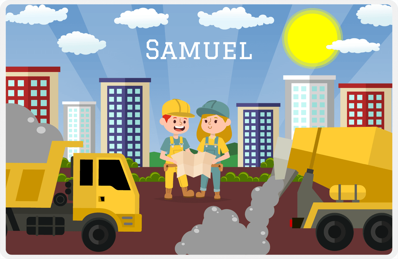 Personalized Builder Tools Placemat XV - Construction Foreman II -  View