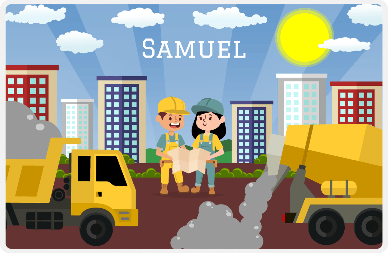 Personalized Builder Tools Placemat XV - Construction Foreman III -  View