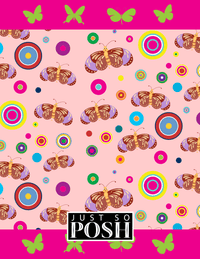 Thumbnail for Personalized Butterfly Notebook IV - Pink Background - Brown Butterflies - Back View