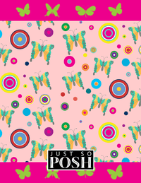 Thumbnail for Personalized Butterfly Notebook IV - Pink Background - Green Butterflies II - Back View