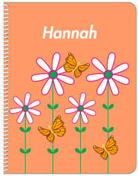 Thumbnail for Personalized Butterfly Notebook V - Orange Background - Orange Butterflies - Front View