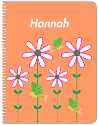 Thumbnail for Personalized Butterfly Notebook V - Orange Background - Green Butterflies I - Front View