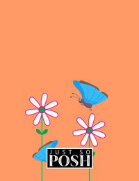 Thumbnail for Personalized Butterfly Notebook V - Orange Background - Blue Butterflies I - Back View