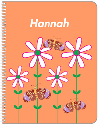 Thumbnail for Personalized Butterfly Notebook V - Orange Background - Brown Butterflies - Front View