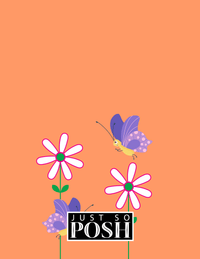 Thumbnail for Personalized Butterfly Notebook V - Orange Background - Purple Butterflies I - Back View