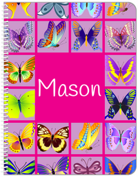 Thumbnail for Personalized Butterfly Notebook VII - Pink Background - Front View
