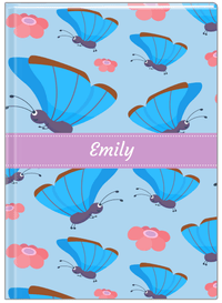 Thumbnail for Personalized Butterfly Journal I - Blue Background - Blue Butterflies I - Front View