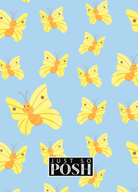 Thumbnail for Personalized Butterfly Journal I - Blue Background - Yellow Butterflies I - Back View