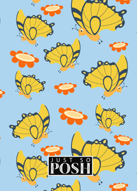 Thumbnail for Personalized Butterfly Journal I - Blue Background - Yellow Butterflies II - Back View