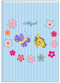 Thumbnail for Personalized Butterfly Journal II - Blue Background - Butterflies V - Front View