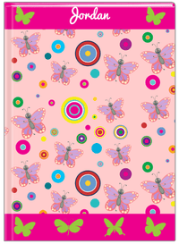Thumbnail for Personalized Butterfly Journal IV - Pink Background - Pink Butterflies I - Front View