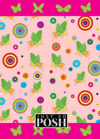 Thumbnail for Personalized Butterfly Journal IV - Pink Background - Green Butterflies I - Back View