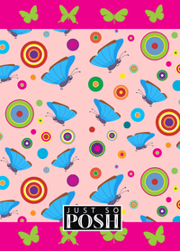 Thumbnail for Personalized Butterfly Journal IV - Pink Background - Blue Butterflies I - Back View