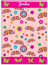 Thumbnail for Personalized Butterfly Journal IV - Pink Background - Brown Butterflies - Front View