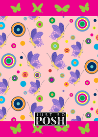 Thumbnail for Personalized Butterfly Journal IV - Pink Background - Purple Butterflies I - Back View