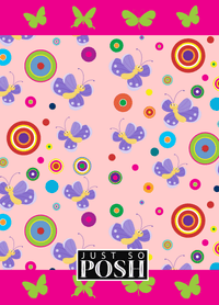 Thumbnail for Personalized Butterfly Journal IV - Pink Background - Purple Butterflies II - Back View