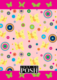 Thumbnail for Personalized Butterfly Journal IV - Pink Background - Yellow Butterflies I - Back View