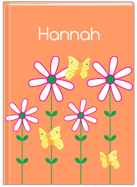 Thumbnail for Personalized Butterfly Journal V - Orange Background - Yellow Butterflies I - Front View
