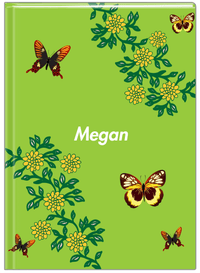 Thumbnail for Personalized Butterfly Journal IX - Green Background - Brown Butterflies - Front View