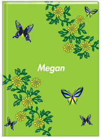Thumbnail for Personalized Butterfly Journal IX - Green Background - Blue Butterflies I - Front View