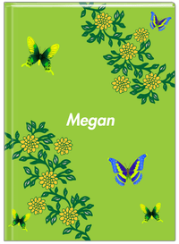 Thumbnail for Personalized Butterfly Journal IX - Green Background - Green Butterflies II - Front View