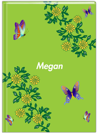 Thumbnail for Personalized Butterfly Journal IX - Green Background - Purple Butterflies II - Front View