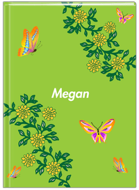 Thumbnail for Personalized Butterfly Journal IX - Green Background - Orange Butterflies IV - Front View