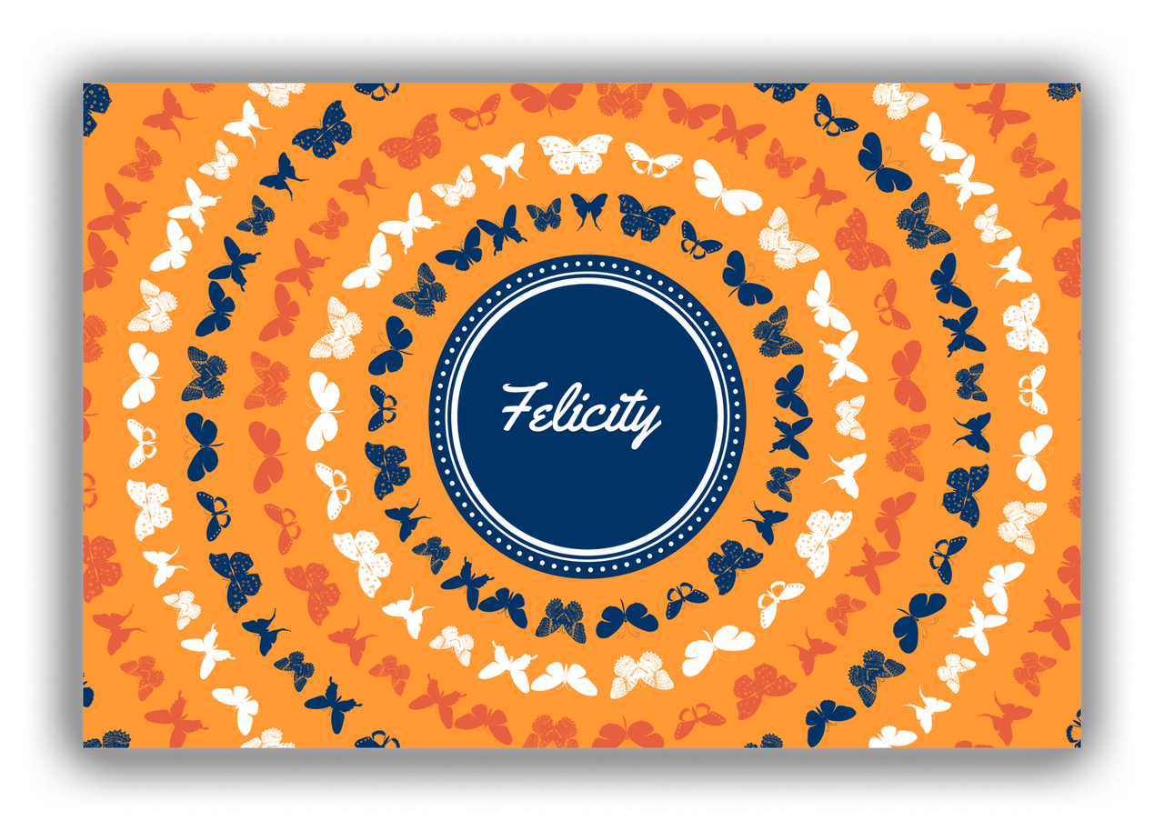 Personalized Butterflies Canvas Wrap & Photo Print VI - Orange Background - Front View
