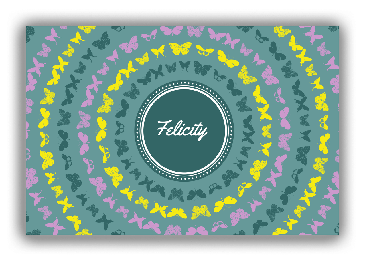 Personalized Butterflies Canvas Wrap & Photo Print VI - Patina Background - Front View